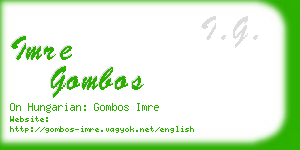 imre gombos business card